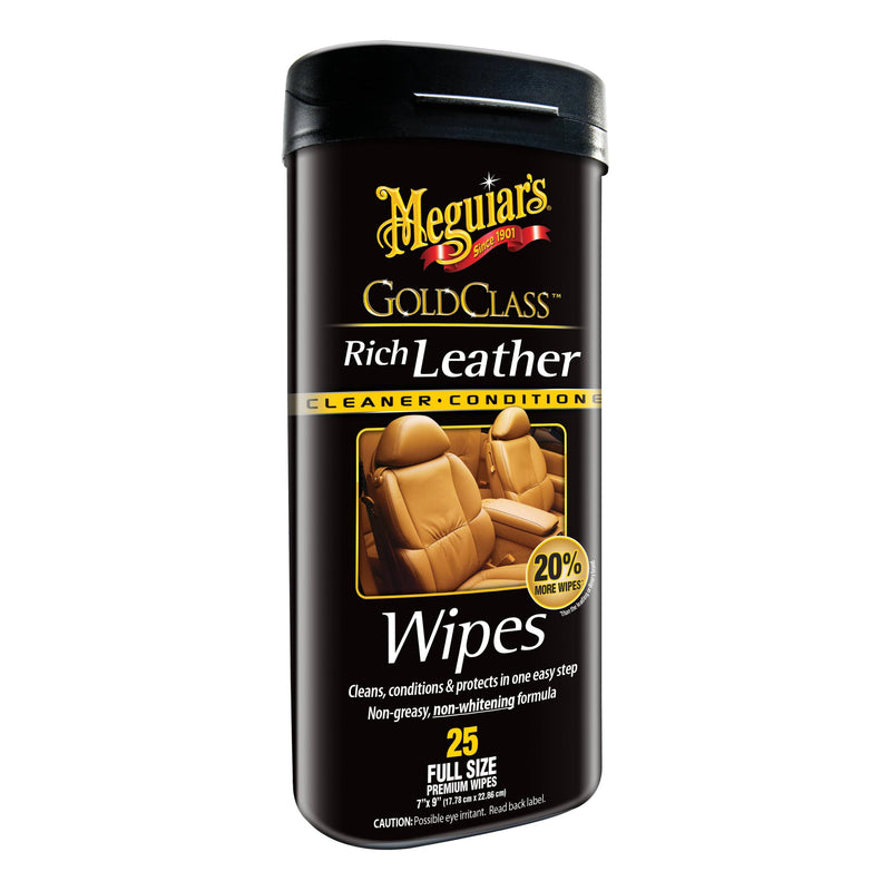 Meguiar's Gold Class Rich Leather Wipes (25 Wipes)