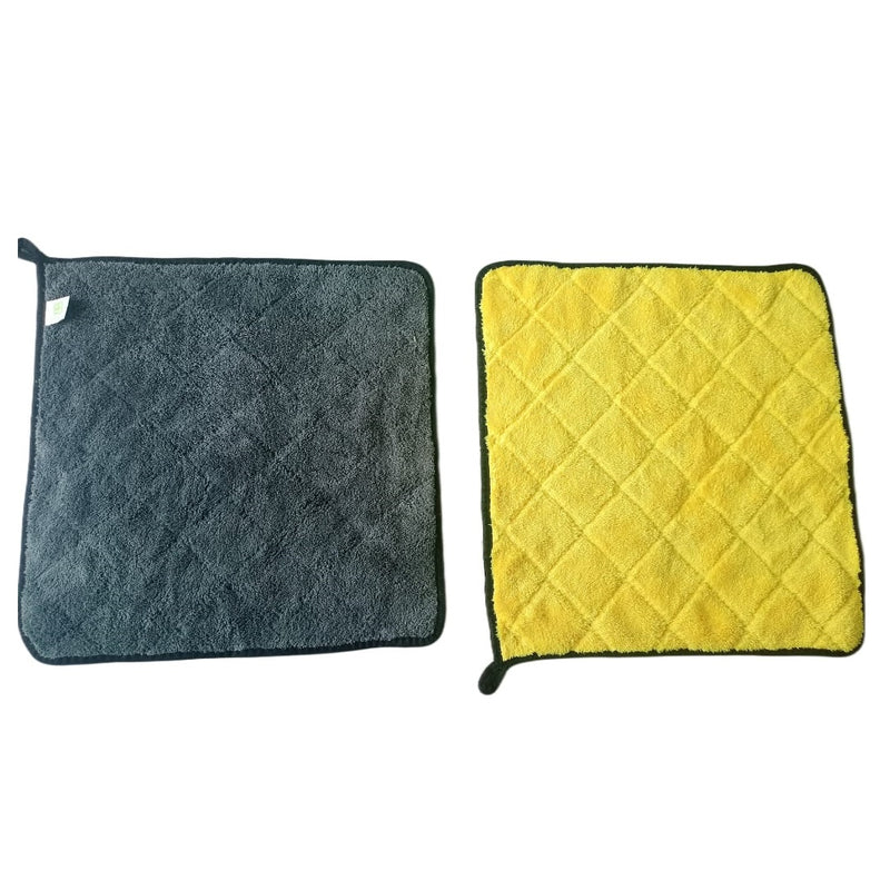 Microfiber Diamond Cut Yellow & Grey Cloth