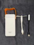 30,000mAh Fast Charging Power Bank with Built-in Cables, LED Display & Emergency Flashlight