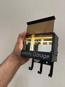 Metal Infinity Garage Key Holder | Motion-Sensed LED Light Tunnel