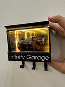 Metal Infinity Garage Key Holder | Motion-Sensed LED Light Tunnel