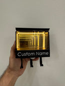 Metal Infinity Garage Key Holder | Motion-Sensed LED Light Tunnel